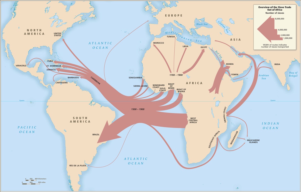 Map 1: Overview of the slave trade out of Africa, 1500-1900